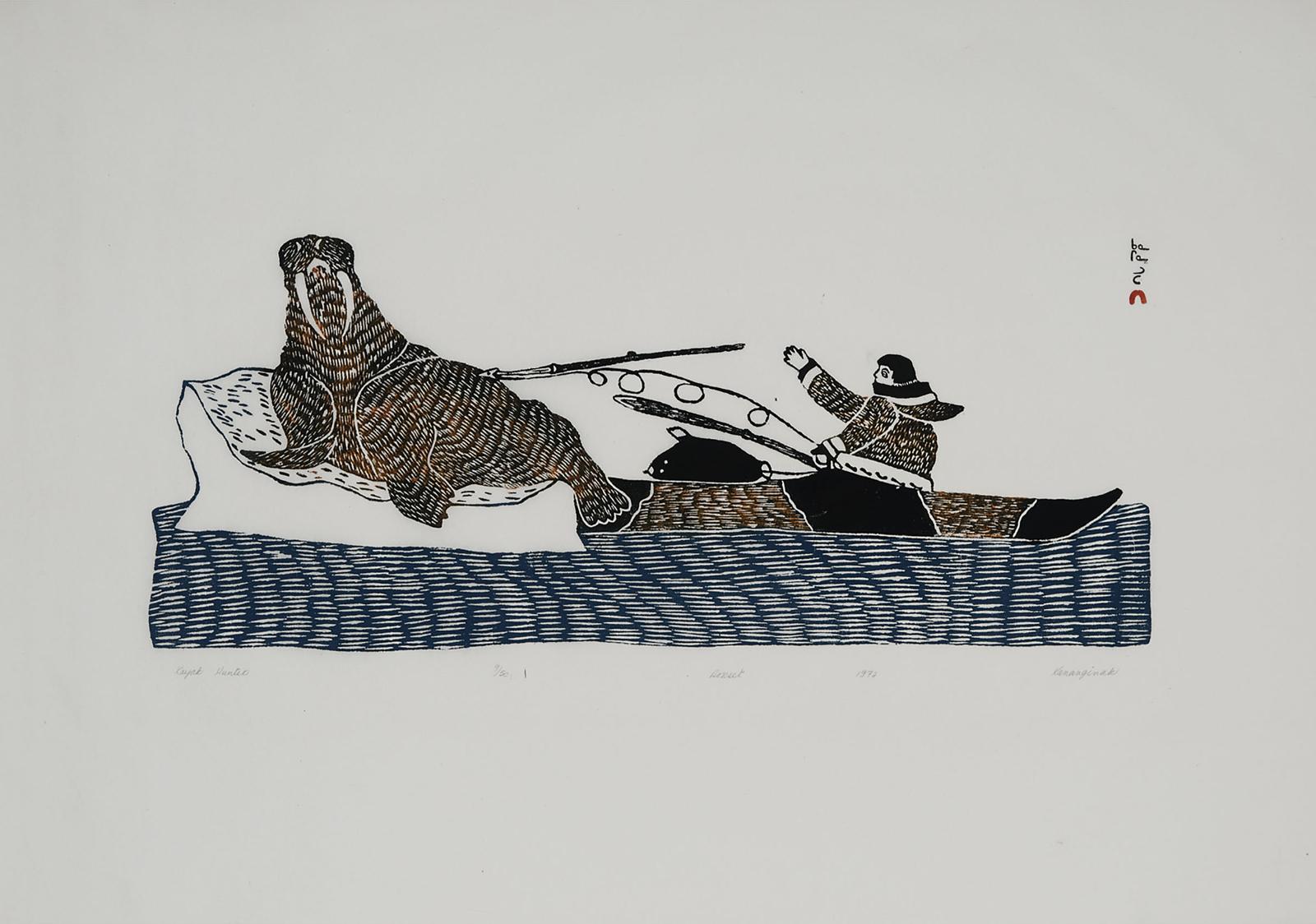 Kananginak Pootoogook (1935-2010) - Kayak Hunter