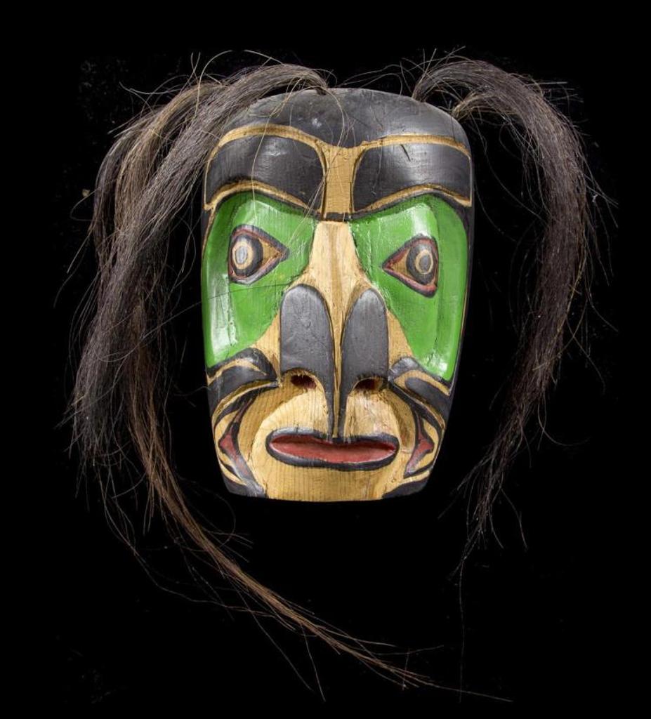 Simon Charlie (1919-2005) - a carved and polychromed cedar Wildman mask