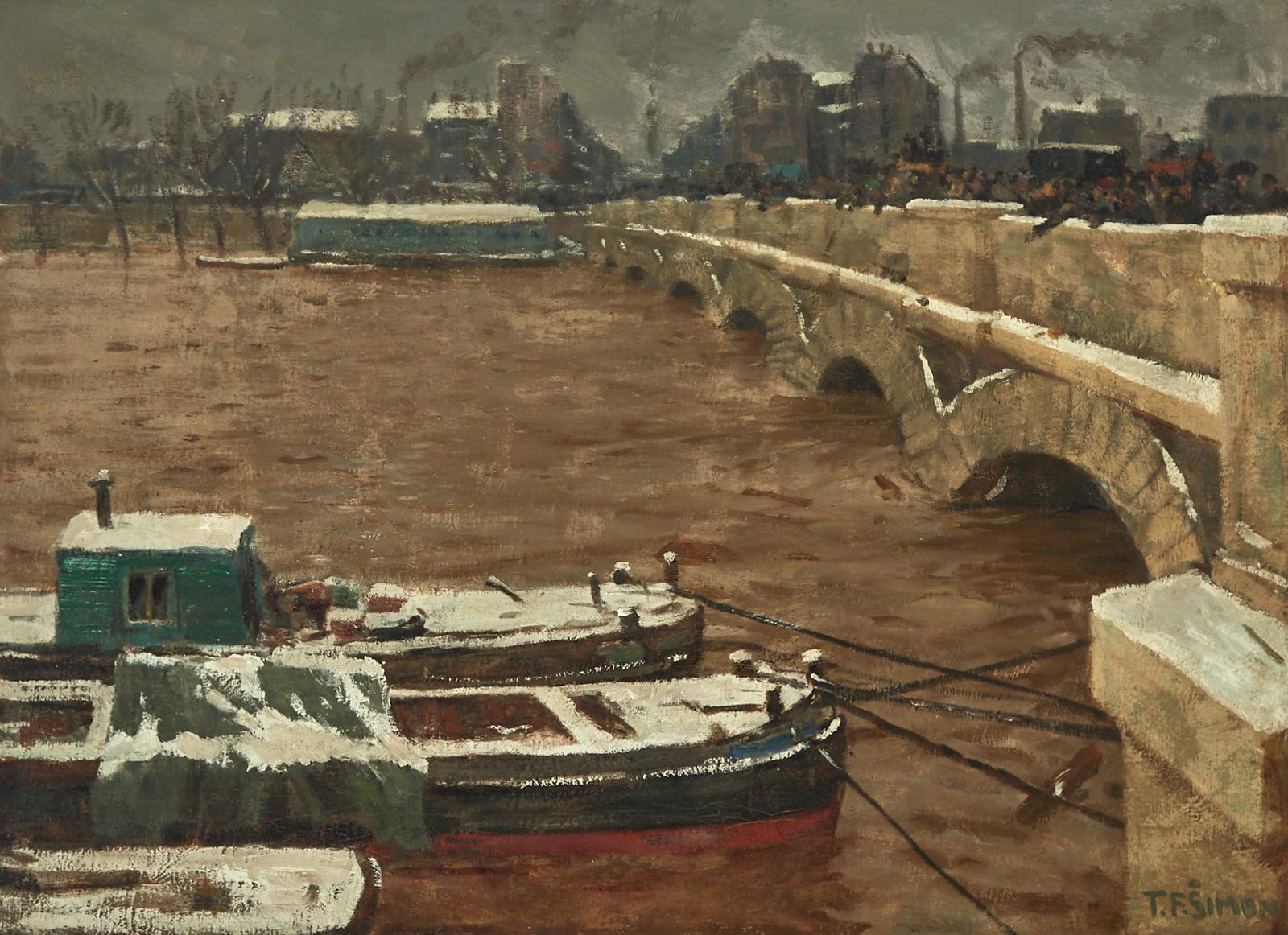 Tavik Frantisek Simon (1877-1942) - Boats In A Harbour
