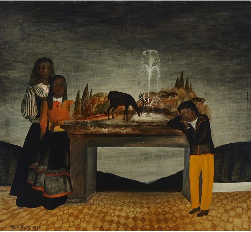 Maria Anto Antoszkiewicz (1937-2007) - Figures Surrounding A Table With Scenic Tableau, 1971