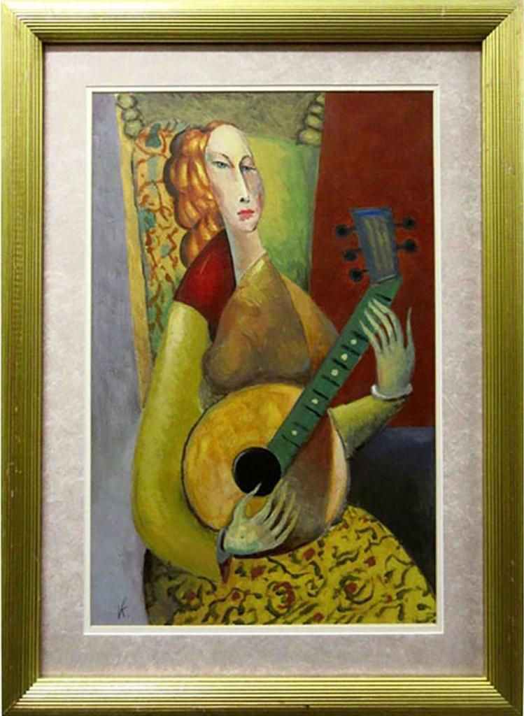 Vasily Kondratuk (1940) - Untitled (Lady With Lute)