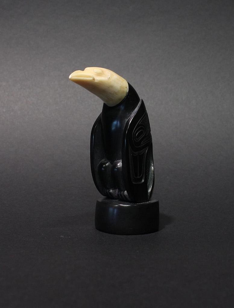 Glen Pollard (1957) - an argillite and ivory carving of an Eagle