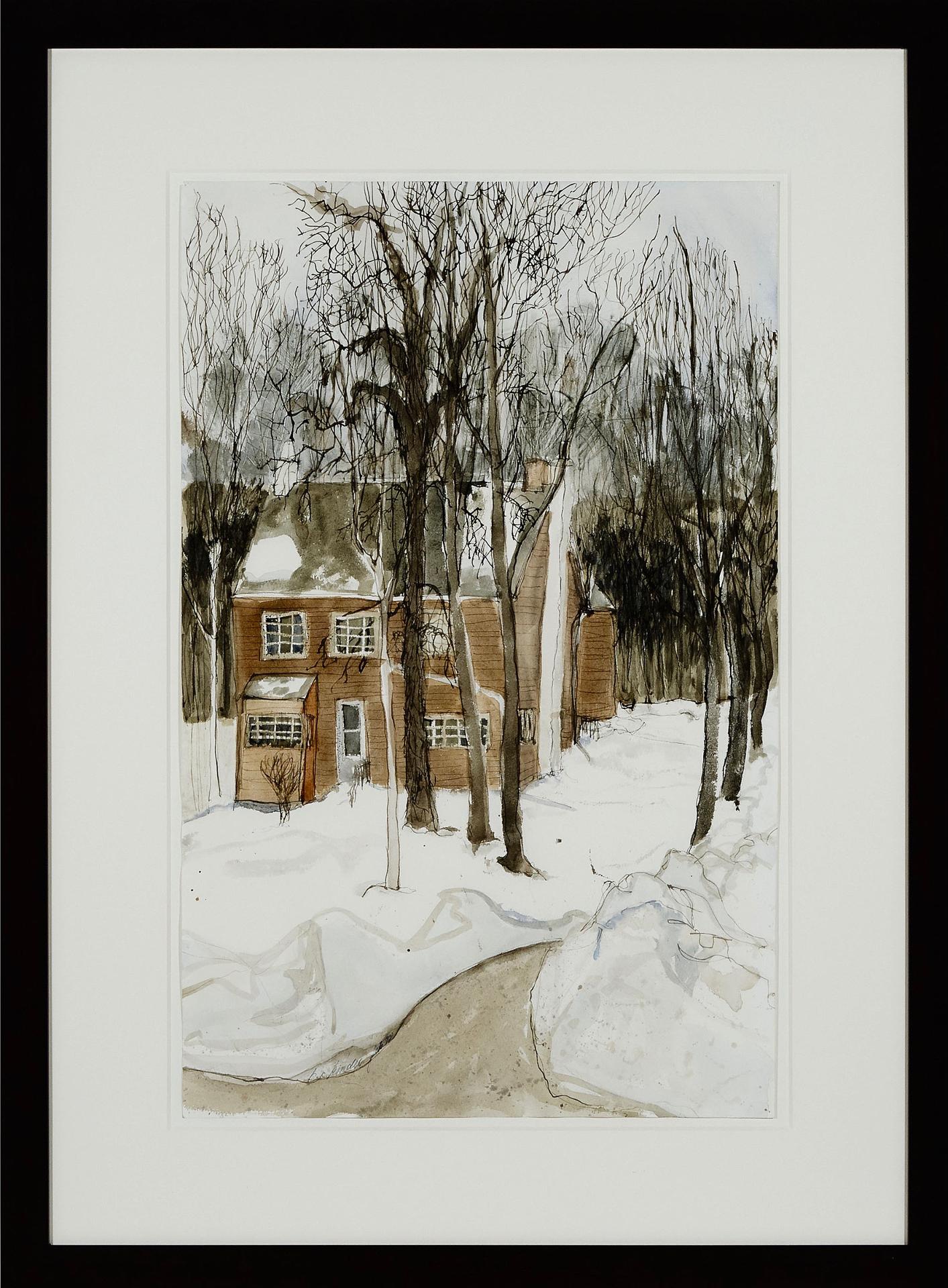 Benjamin Kinder - Untitled (Old Brown Homestead In Winter)