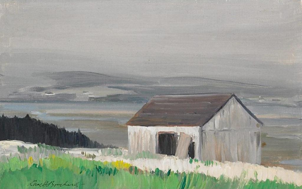 George Lorne Holland Bouchard (1913-1978) - Gaspe Barn, Douglastown-P.Q., Rainy Evening, 1941