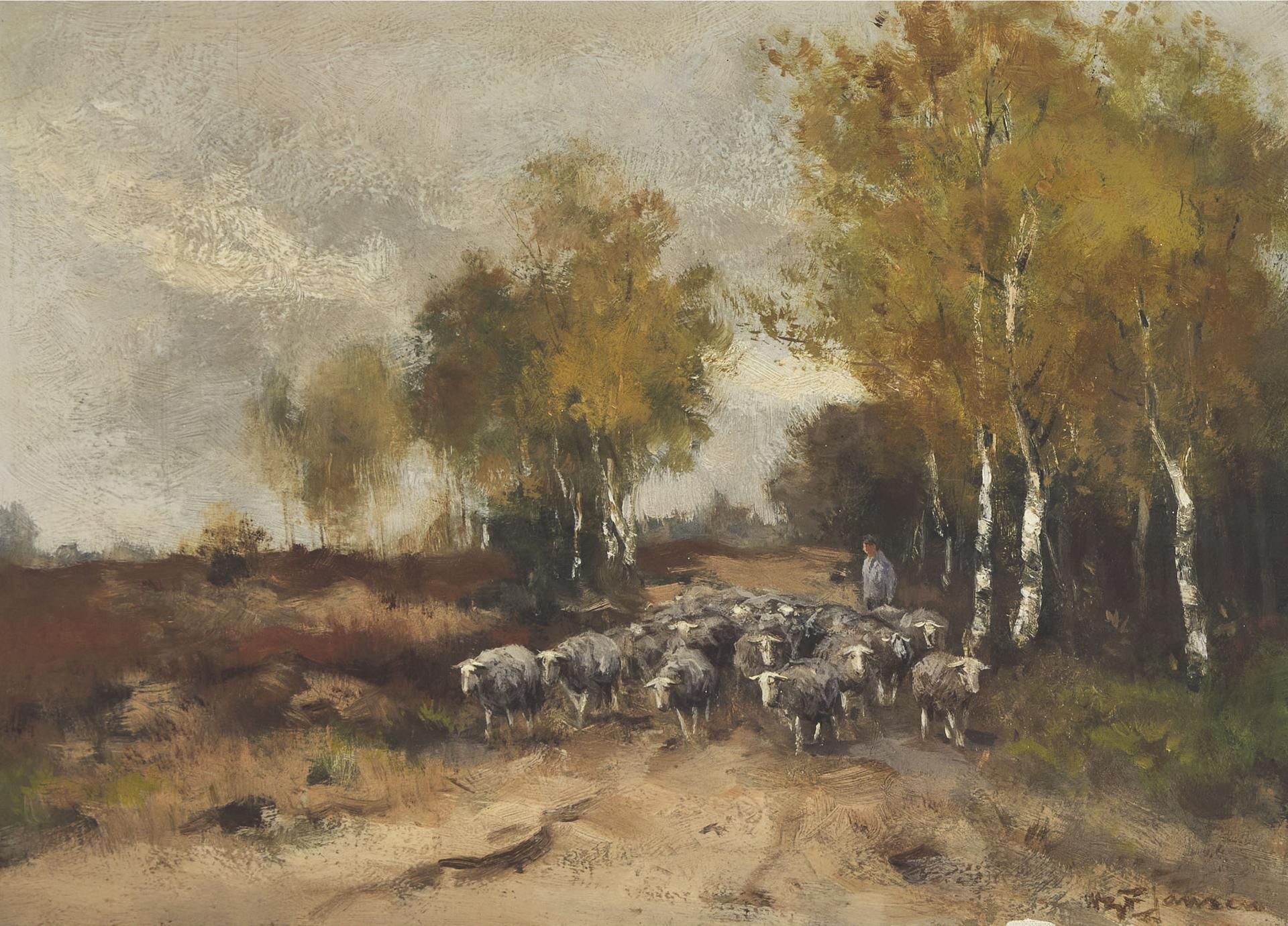 Willem George Frederik Jansen (1871-1949) - Untitled (Tending To The Sheep)