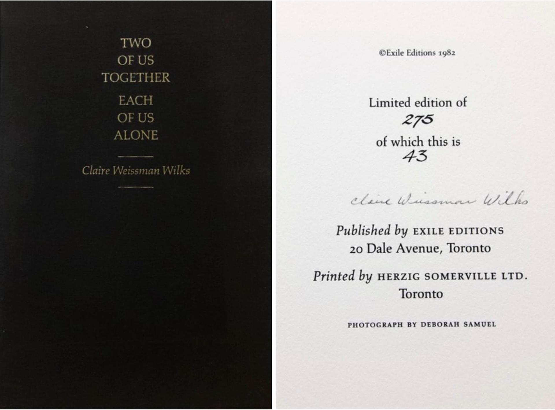 Claire Weissman Wilks (1933-2017) - Two Of Us Together, Each Of Us Alone