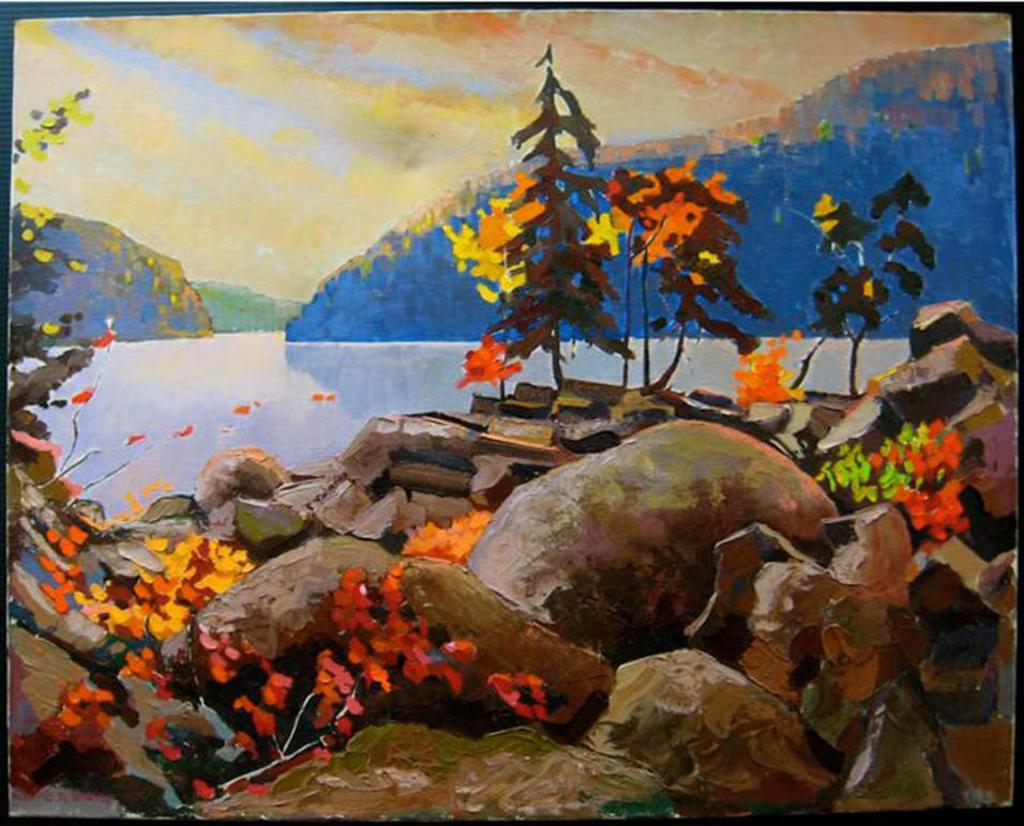 Otto N. Grebze (1910-1999) - Autumn Lake Scene