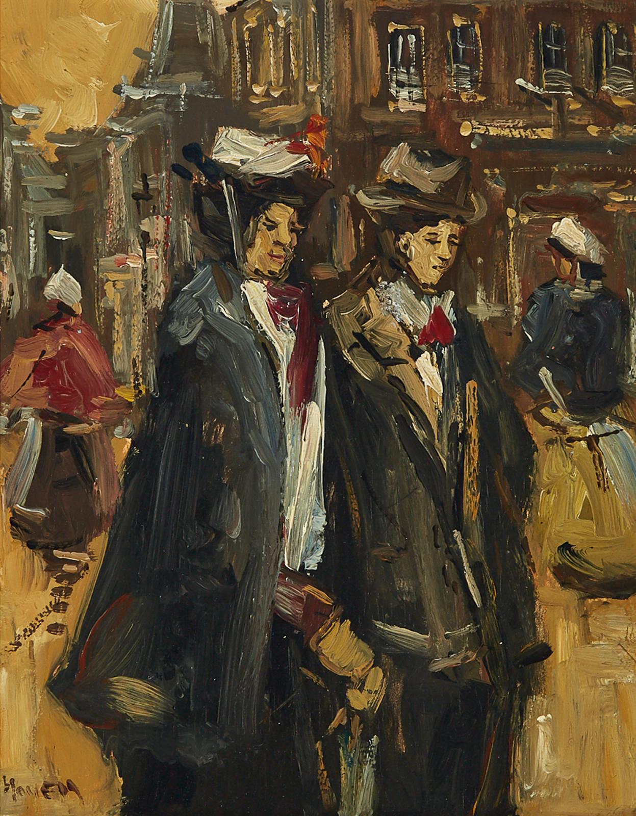 Louis van der Pol (1896-1982) - Women In The Streets, 1970