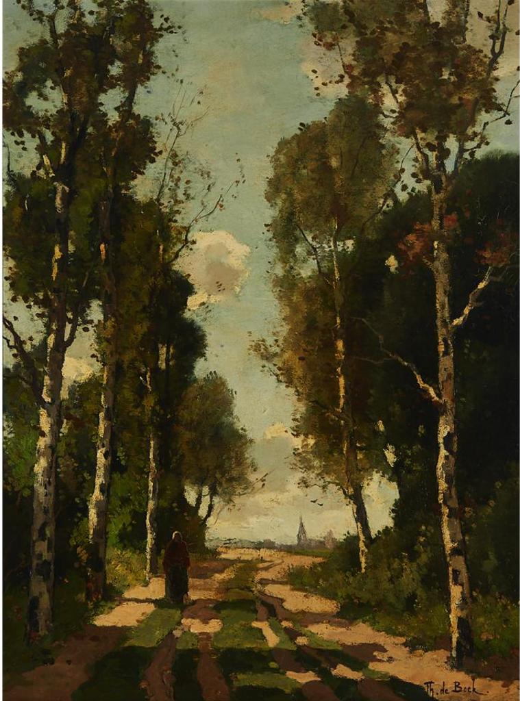 Theophile Emile de Bock (1851-1904) - Woman On A Forest Path
