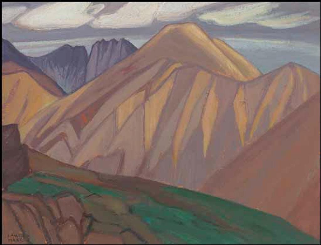 Lawren Stewart Harris (1885-1970) - Mountains East of Maligne Lake, Jasper, Colin Range IX