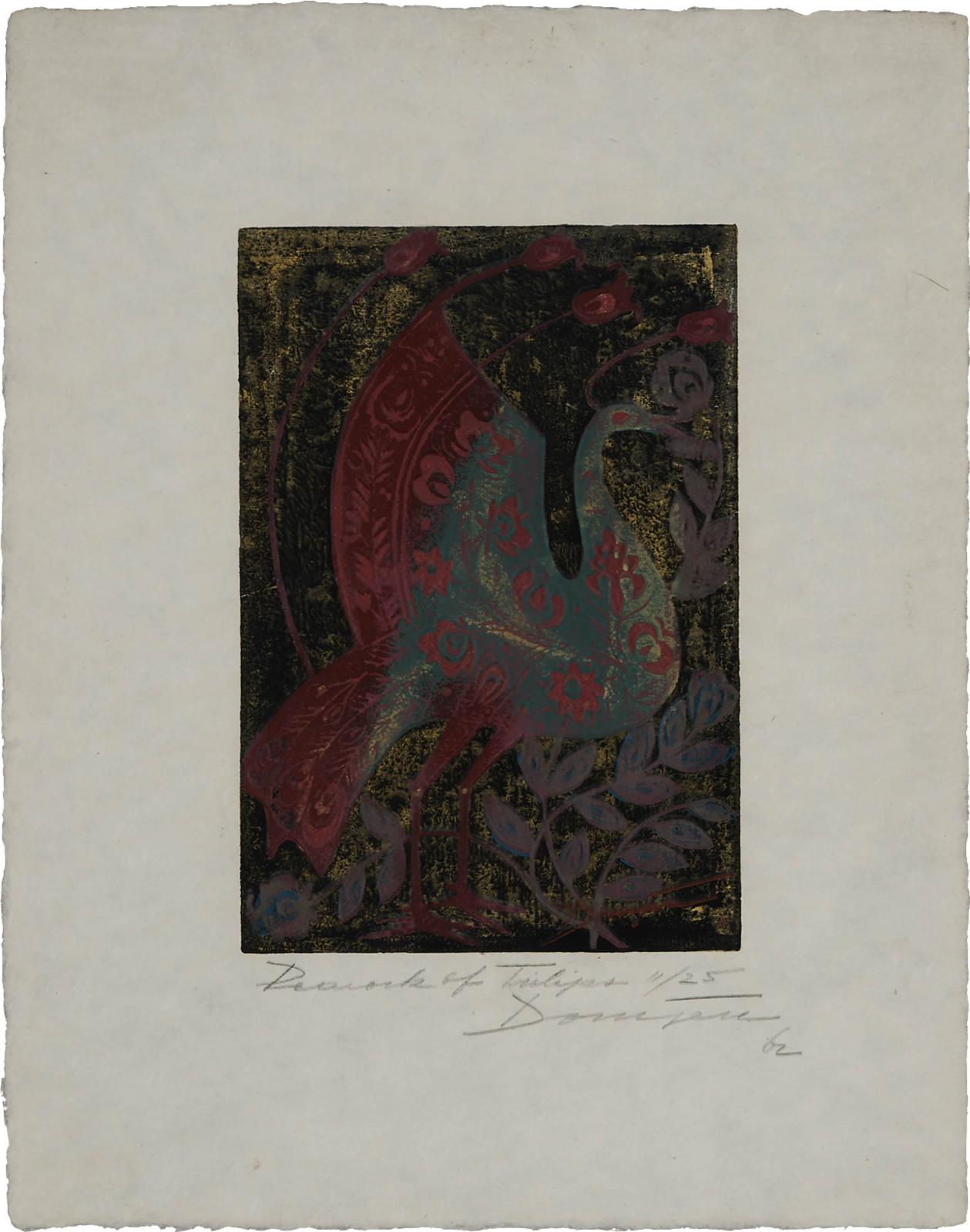 Joseph Domjian (1907-1992) - Peacock Of Tulips, 1962; Spinning, 1963
