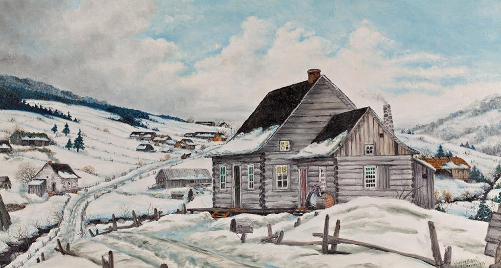 Yvonne Bolduc (1905-1983) - Farm in Village, Quebec