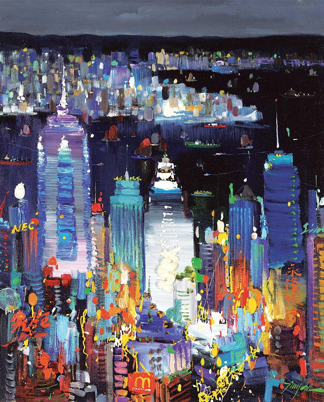 Tin Yan Chan (1942) - Cityscape, Hong Kong