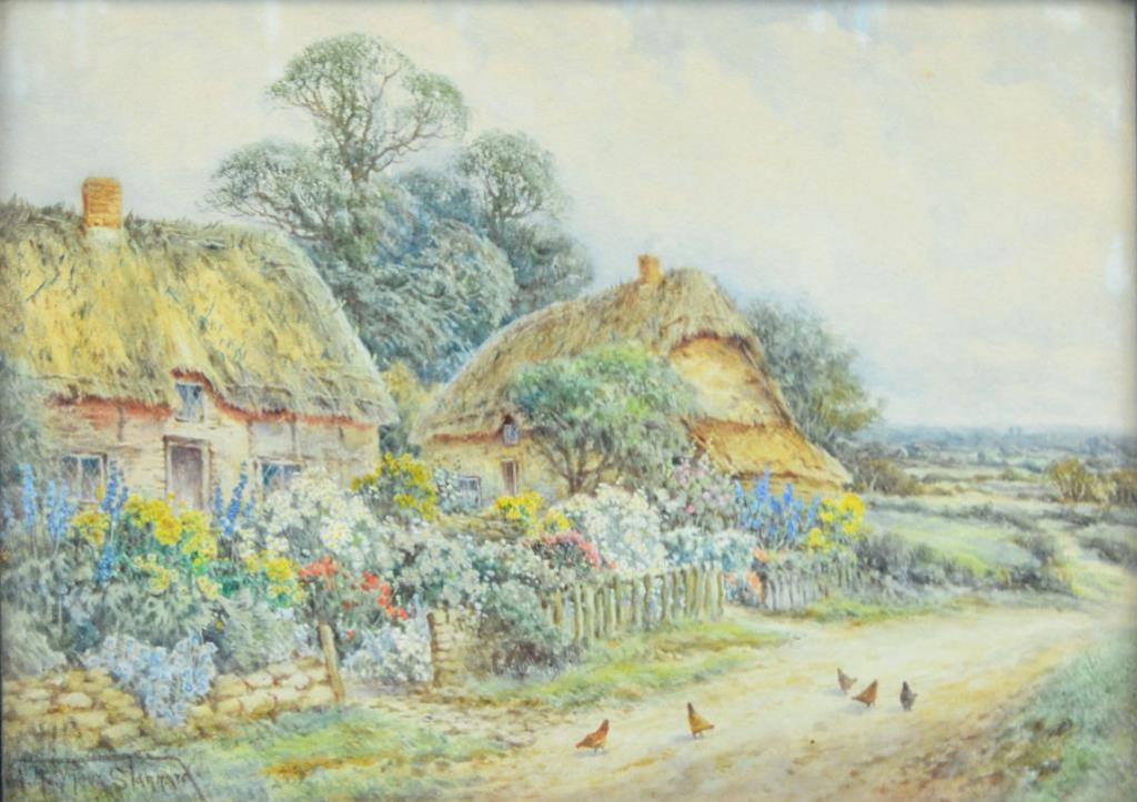 Alexander Molyneux Stannard (1878-1975) - Poultry on an English Country Lane