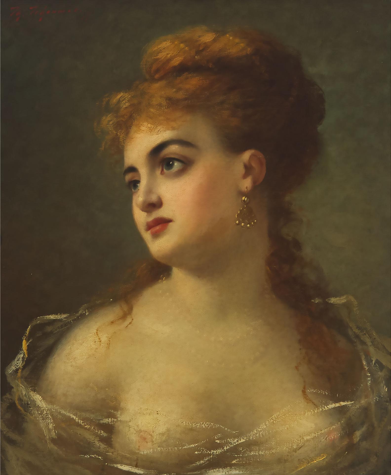 Fedor Petrovitch Tchoumakoff - Portrait De Femme (In Gauzy Chemise)