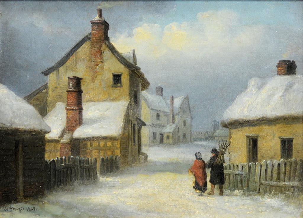 William Joseph Shayer (1787-1879) - Winter Village Scene
