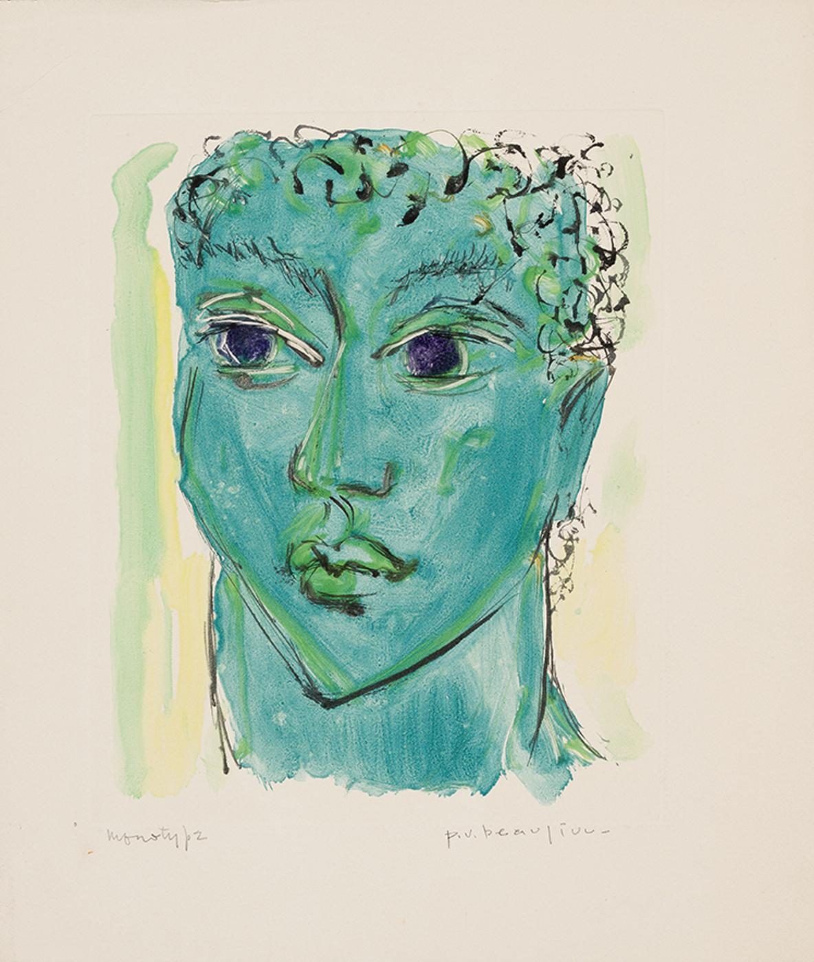 Paul Vanier Beaulieu (1910-1996) - Portrait (Visage vert)