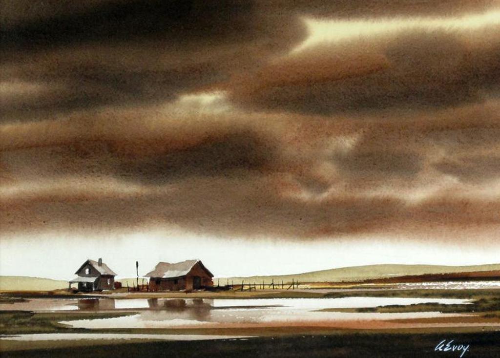Arthur Evoy (1924-2003) - Farmouse Under A Stormy Sky