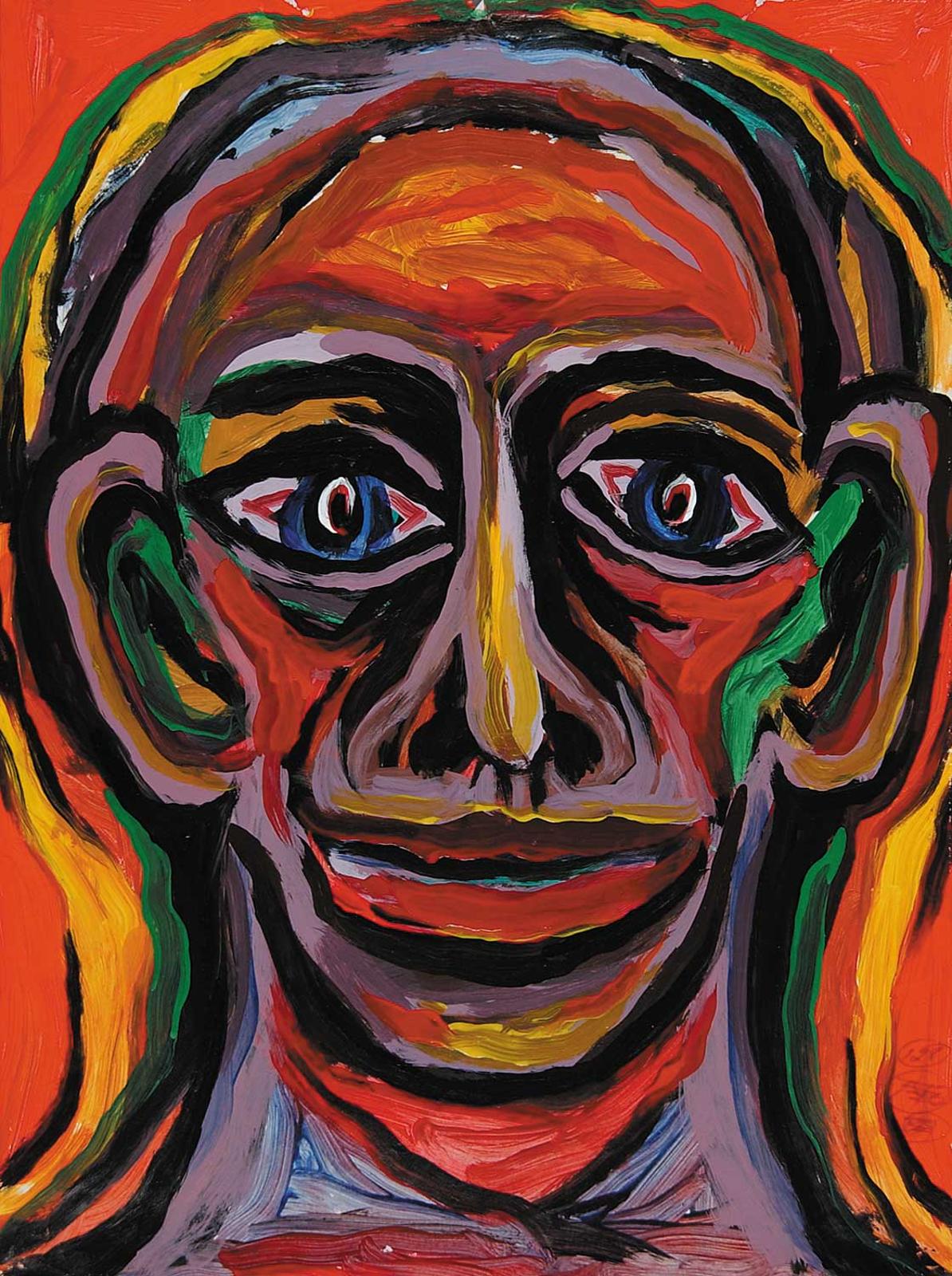 Robert Charles Aller (1922-2008) - Untitled - Portrait of Man in Vivid Colour I