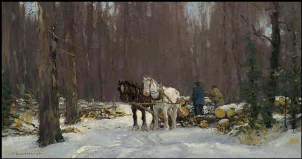 Frederick Simpson Coburn (1871-1960) - Loading Logs, Eastern Townships
