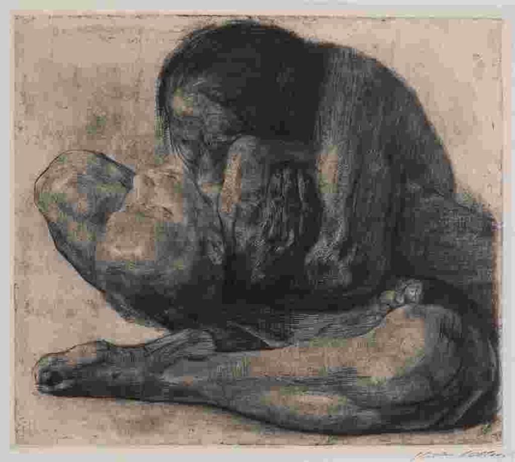 Kathe Kollwitz (1867-1945) - Frau mit totem kind (1903) [Klipstein 72; Knesebeck 81]