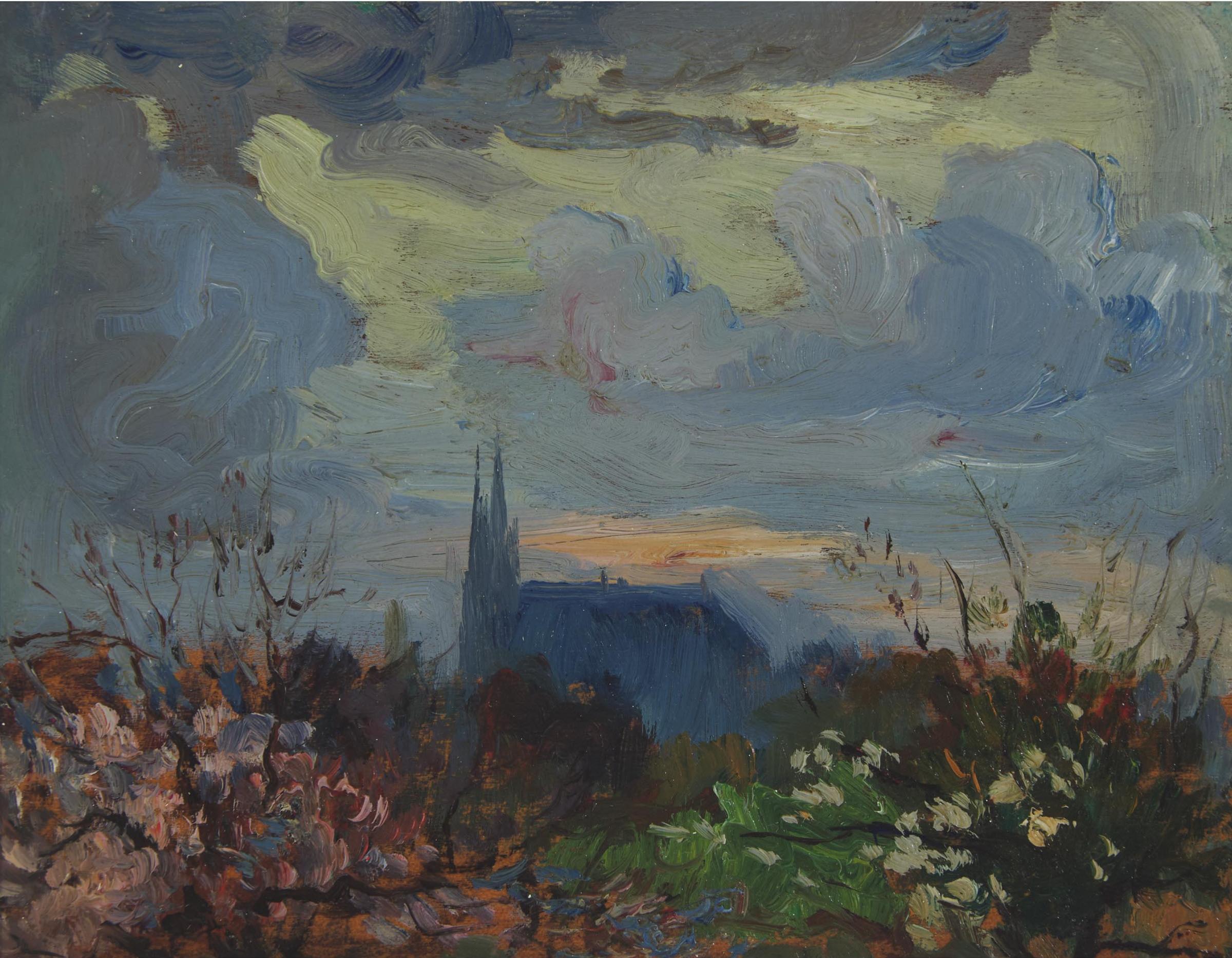 Robert Wakeham Pilot (1898-1967) - Sunset, Chartres Cathedral