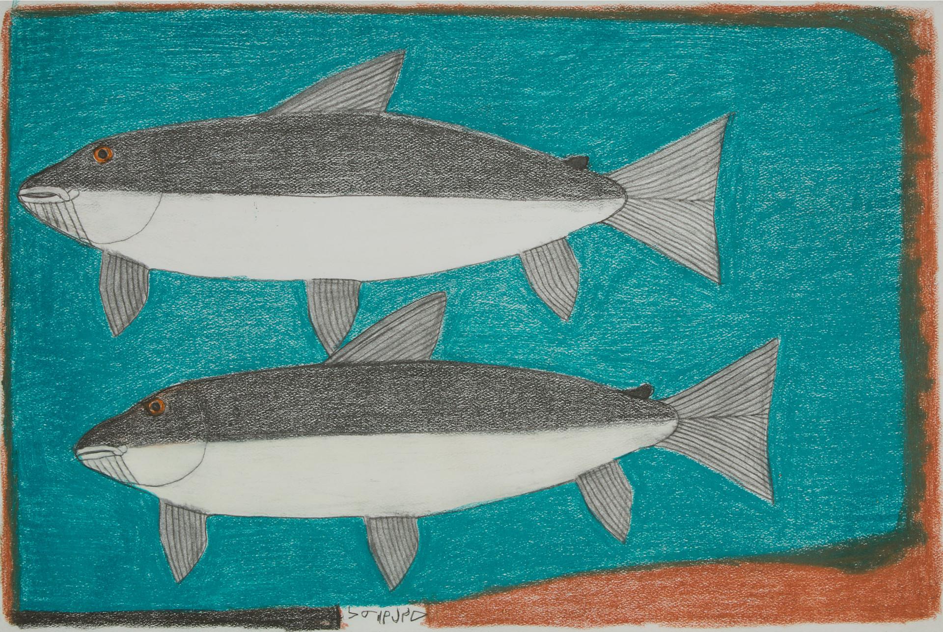 Janet Kigusiuq (1926-2005) - Untitled (Two Fish)