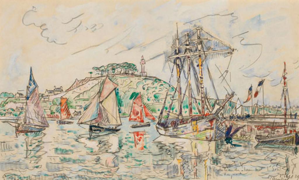 Paul Signac (1863-1935) - Le Brocéliande dans le Port de Paimpol