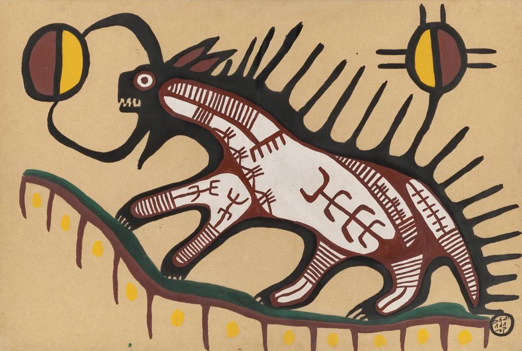 Norval H. Morrisseau (1931-2007) - ANISHNAABE, The Mishipashoo (Water Spirit), c. mid 1960s