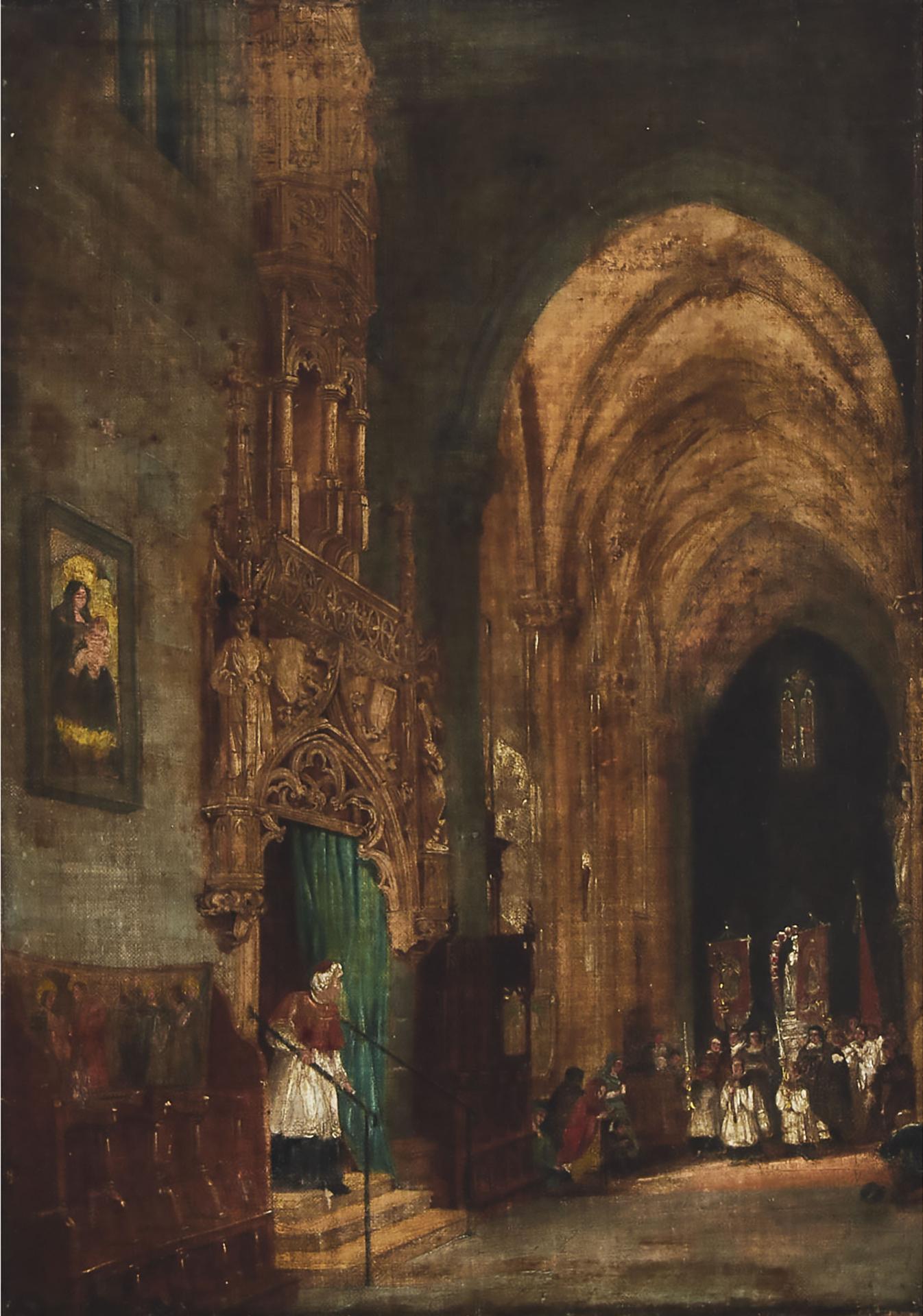 Giovanni Migliara - Procession Inside A Church, Milan