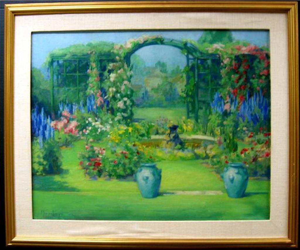 Marion Long (1882-1970) - Floral Garden With Fountain