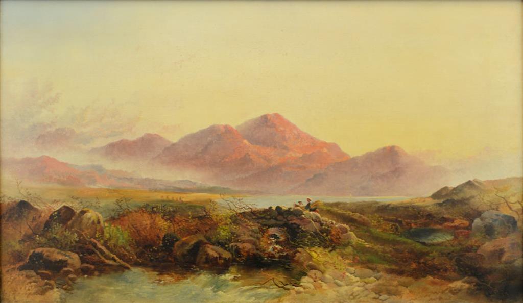 Joseph Horlor (1809-1887) - Highland Loch with Figures