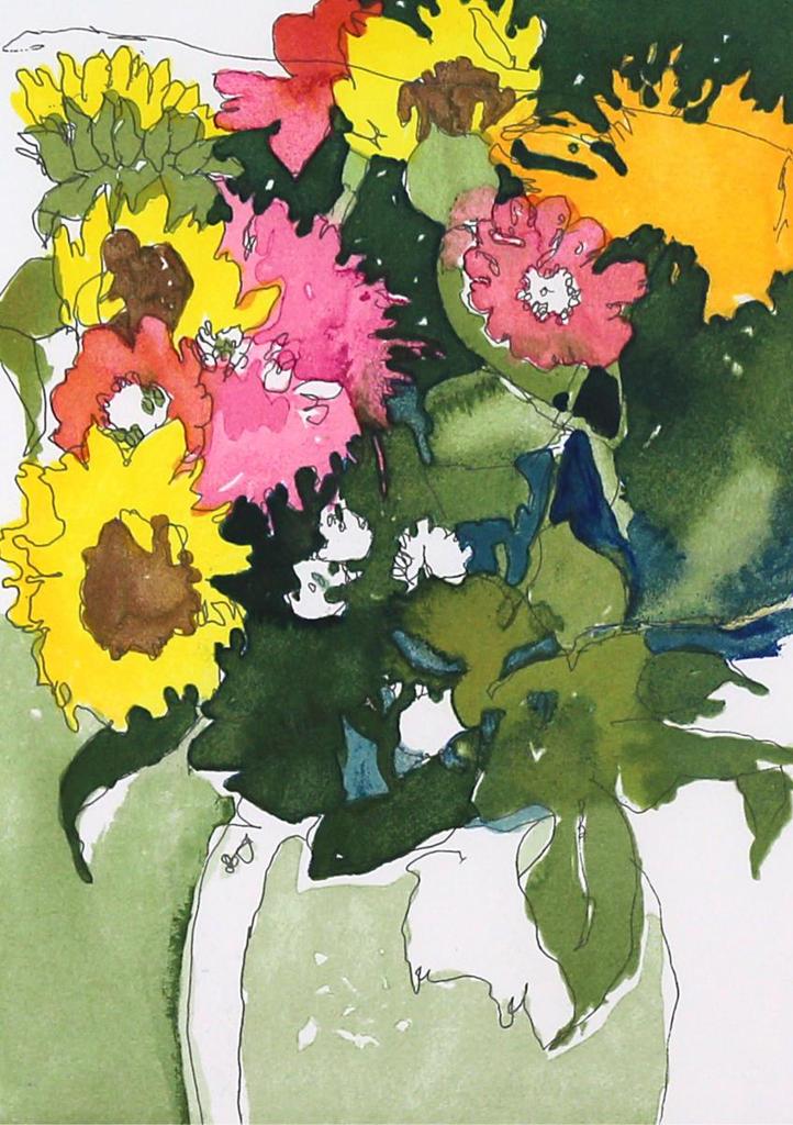 Claude Alphonse Simard (1956-2014) - Zinnia Et Tournesols; 1994