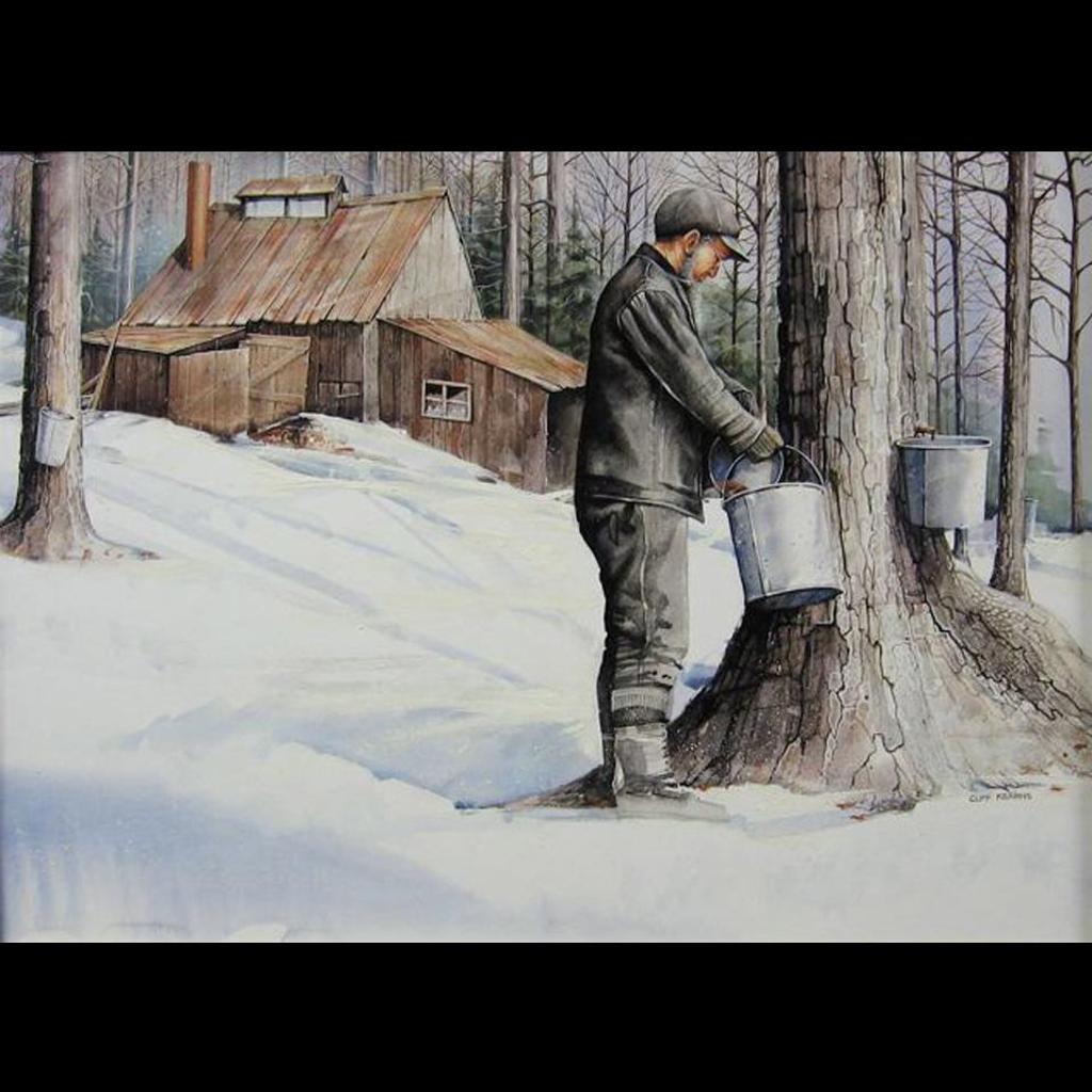 Cliff Kearns - Collecting Sap; Young Boy On Farm In Winter