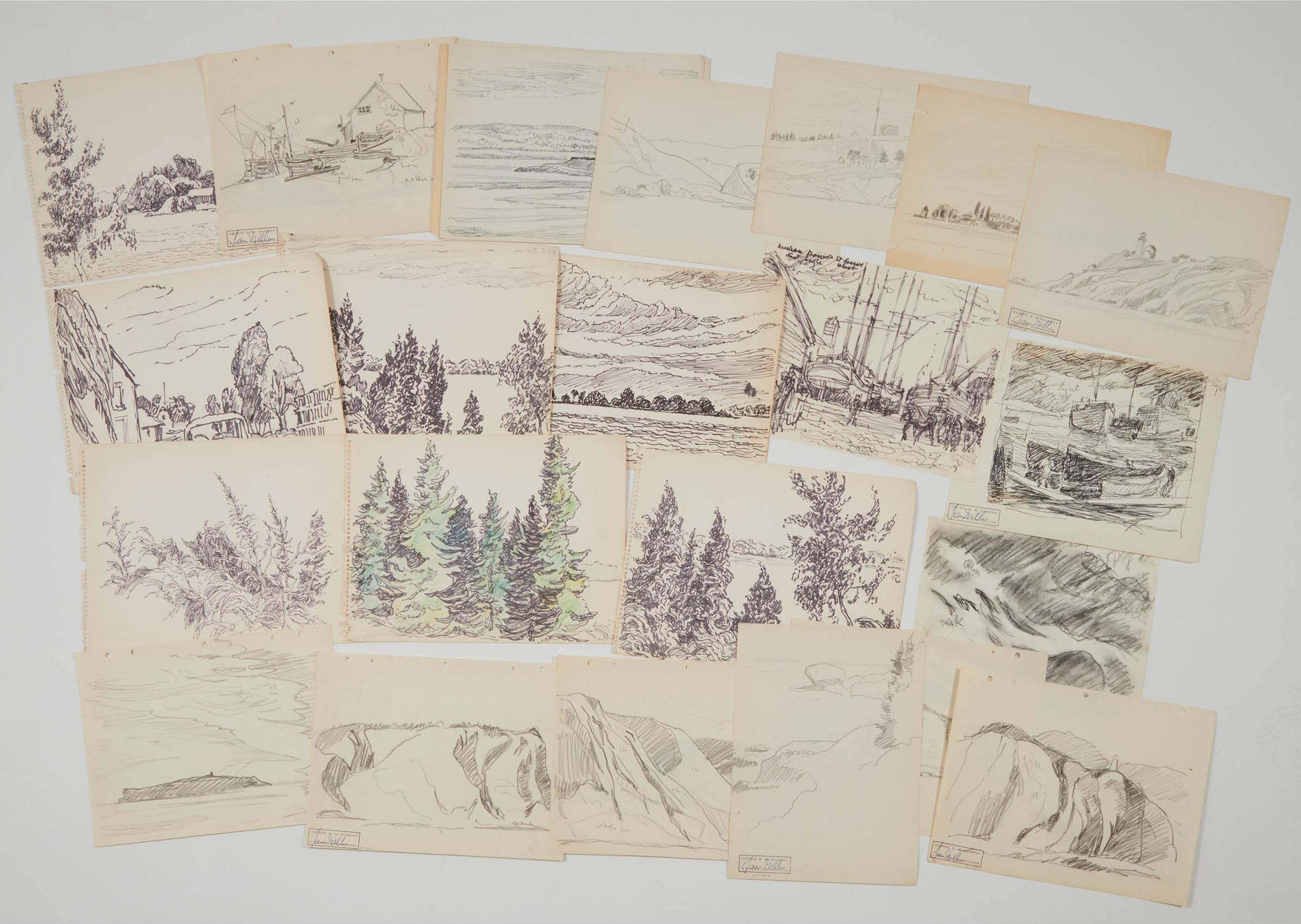Rowley Walter Murphy (1891-1975) - 28 Maritime, Shoreline And Landscape Drawings