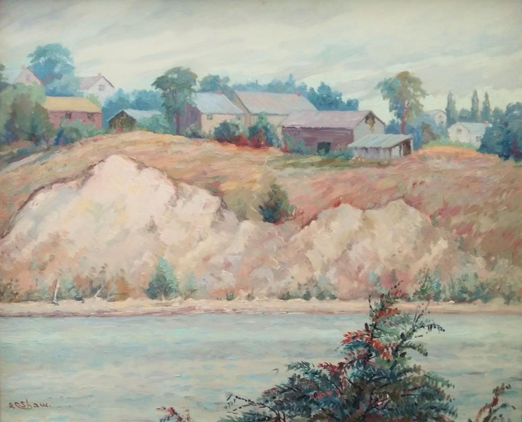 Stuart Clifford Shaw (1896-1970) - Village on Rivers Edge