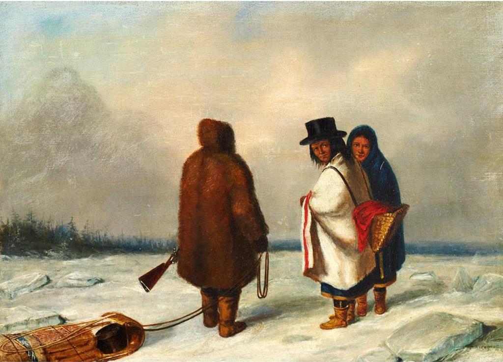 Cornelius David Krieghoff (1815-1872) - Caughnawaga Indians, Winter