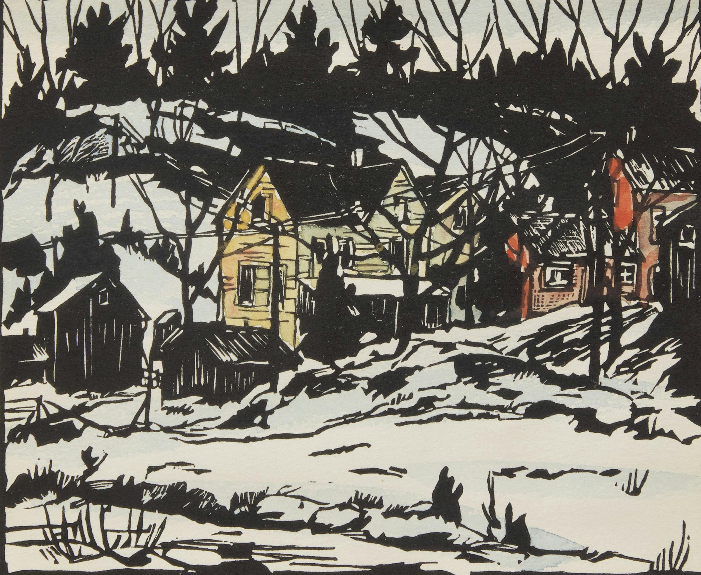 Albert Jacques Franck (1899-1973) - Village, Winter; Backyard, Winter; Old House McCaul St.; General Store