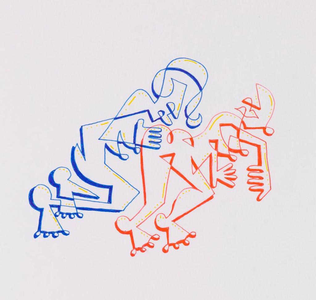 Chad Coombs (1982) - A Single Line - Blue and Red Couple
