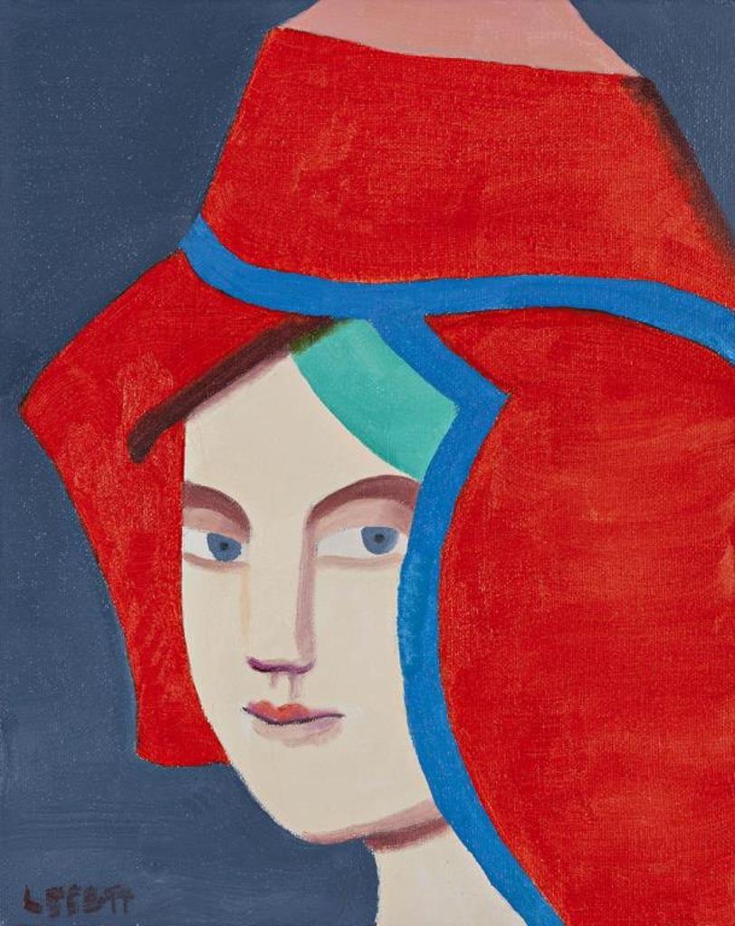 Louise Scott (1936-2007) - Portrait au Chapeau Rouge