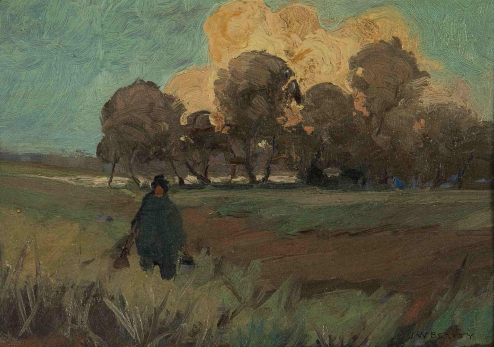 John William (J.W.) Beatty (1869-1941) - Hunter in a Field