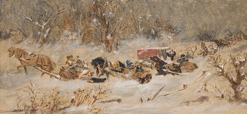 John Arthur Fraser (1838-1898) - Sleighing in a Snow Storm