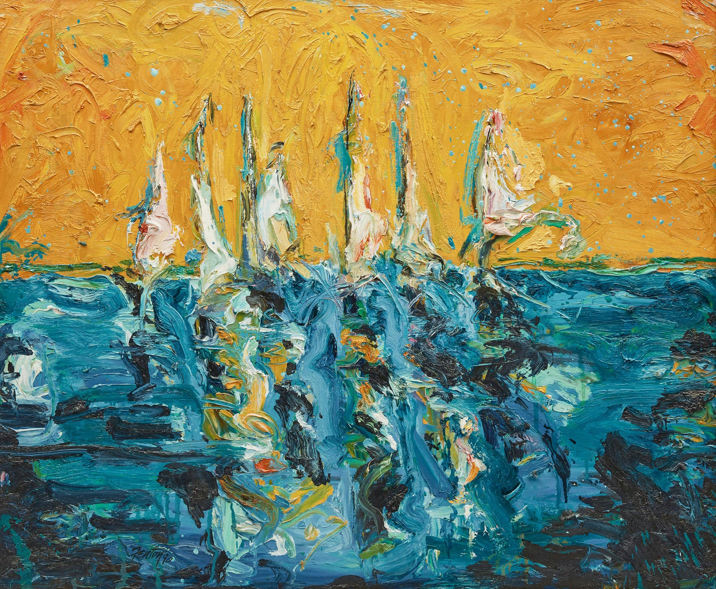 Telford Fenton (1932-2004) - Abstract in Blue and Yellow