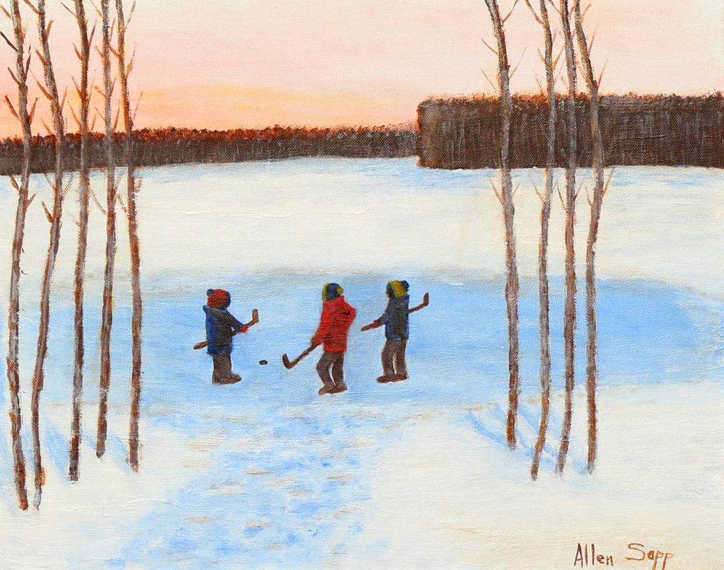 Allen Fredrick Sapp (1929-2015) - Boys Playing Hockey
