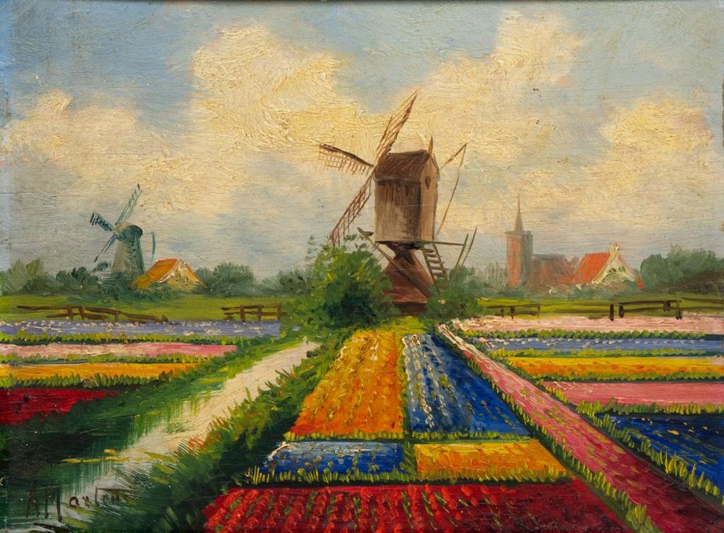 Alfred Martens (1888-1936) - Untitled - Windmill and Tulips