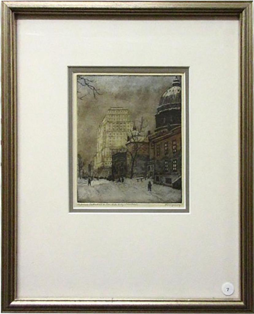 Nicholas Hornyansky (1896-1965) - St. James Cathedral & Sun Life Bldg (Montreal)