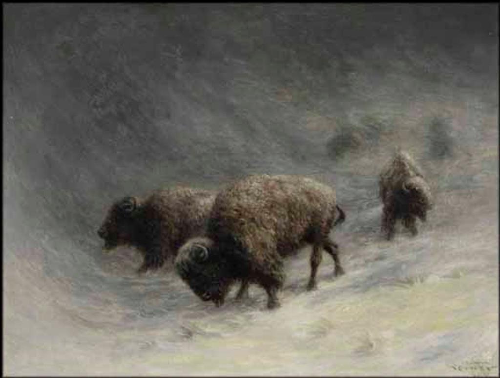 Frederick Arthur Verner (1836-1928) - Buffalo in a Blizzard