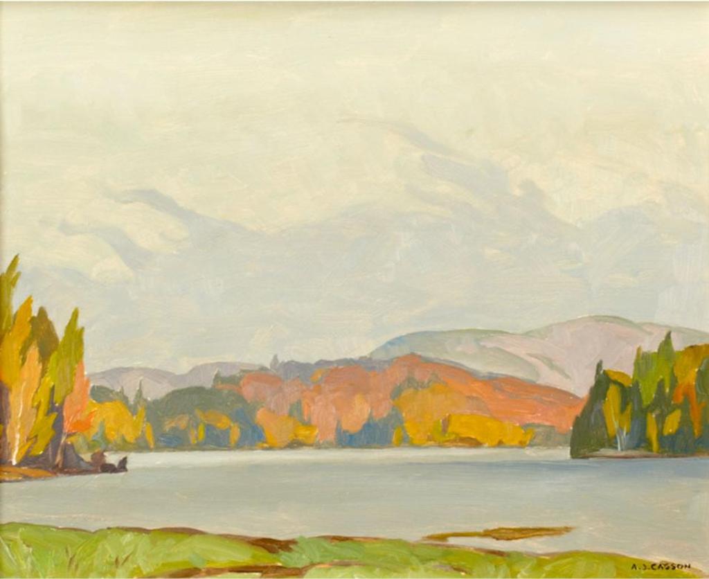Alfred Joseph (A.J.) Casson (1898-1992) - Rain, Oxtongue Lake, Oct. 1977