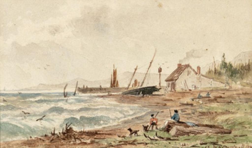 William Nicoll Cresswell (1822-1888) - Figures by the shore of the St. Lawrence