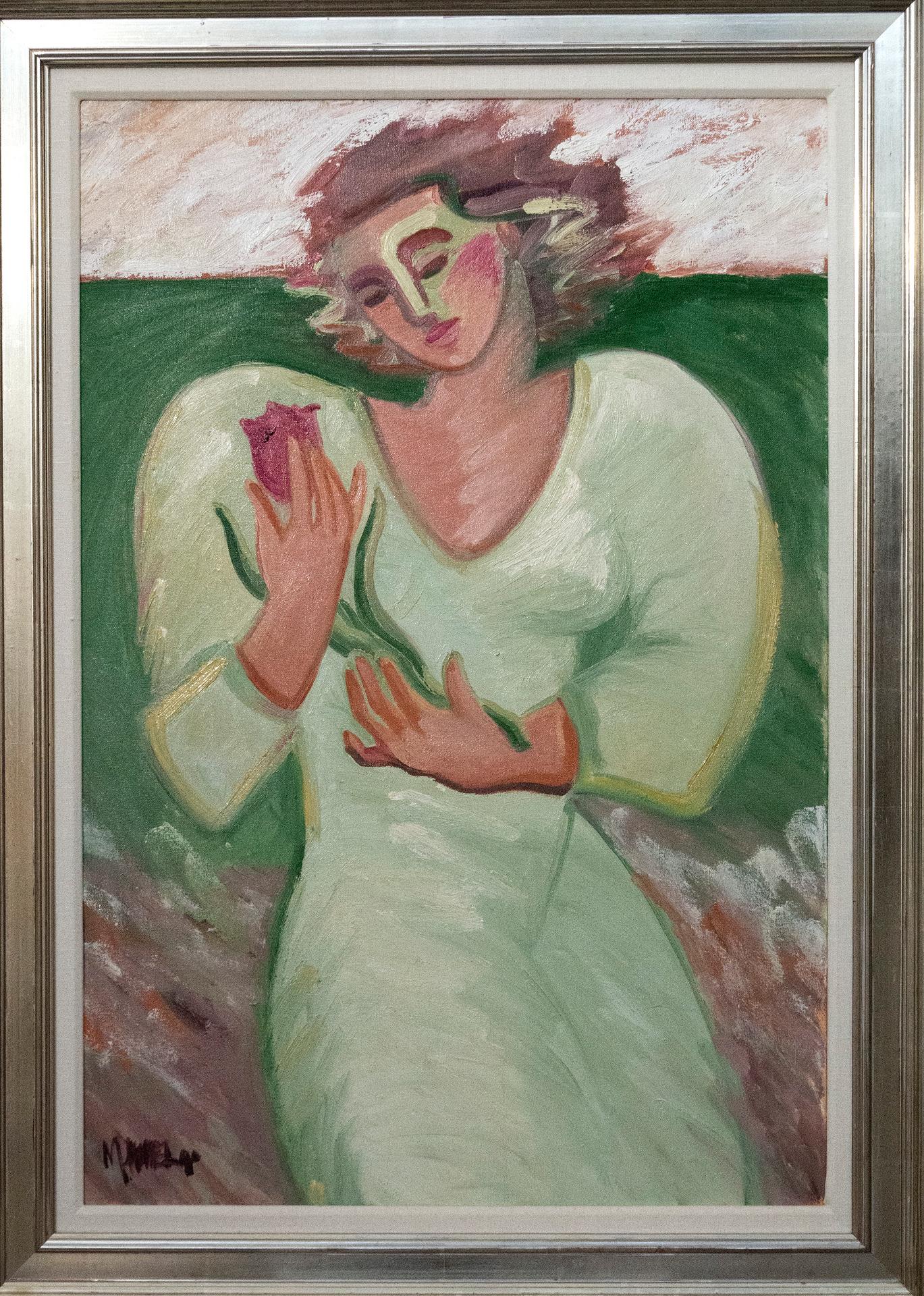 Marsha Hammel - Lady in Green with Red Rose, 1989